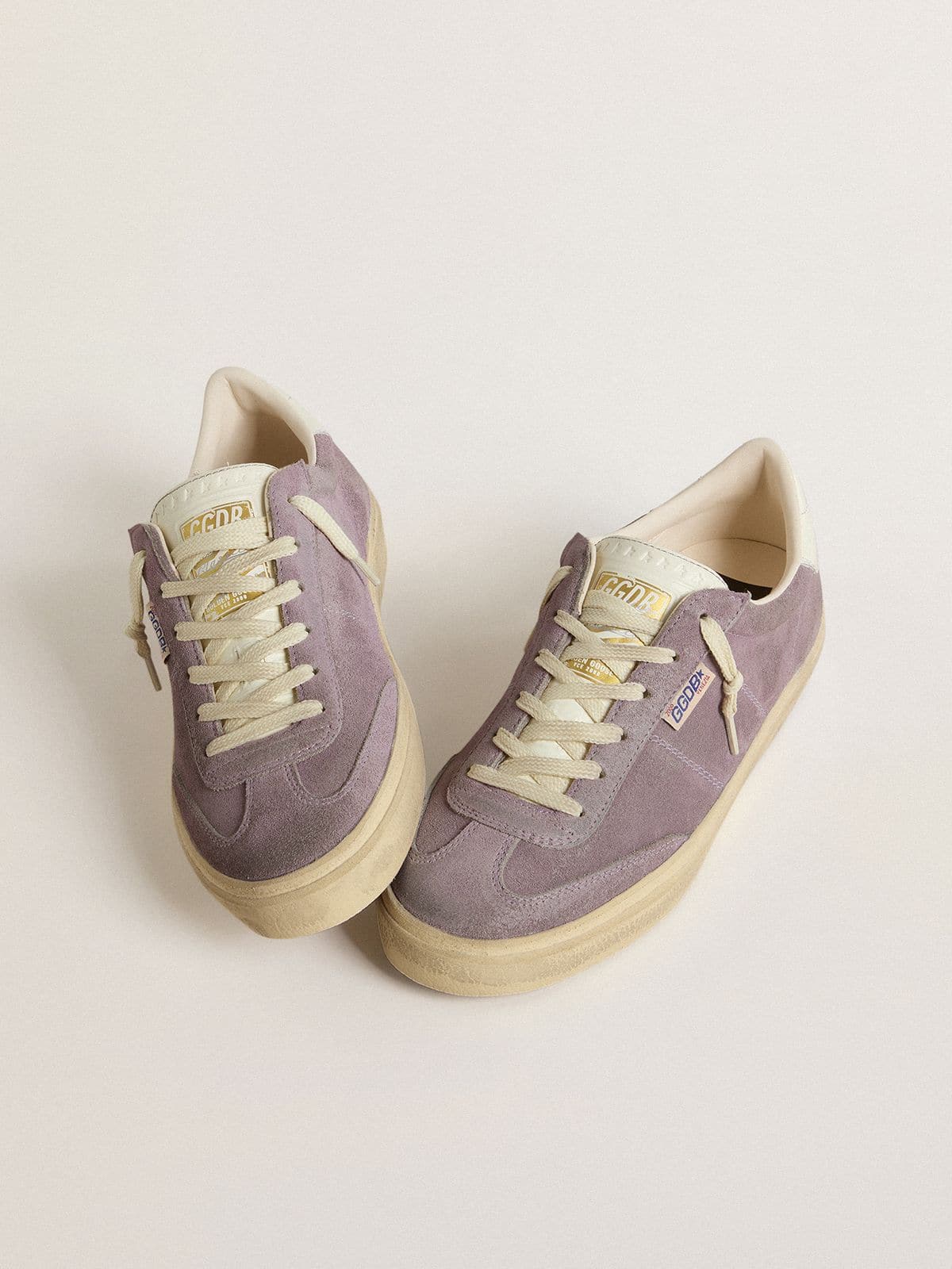 Women's Soul Star in lilac suede with white leather heel tab - Golden Goose Women