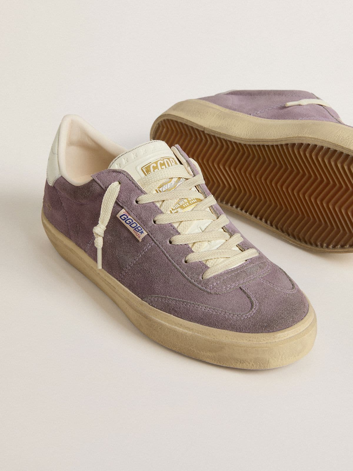 Women's Soul Star in lilac suede with white leather heel tab - Golden Goose Women