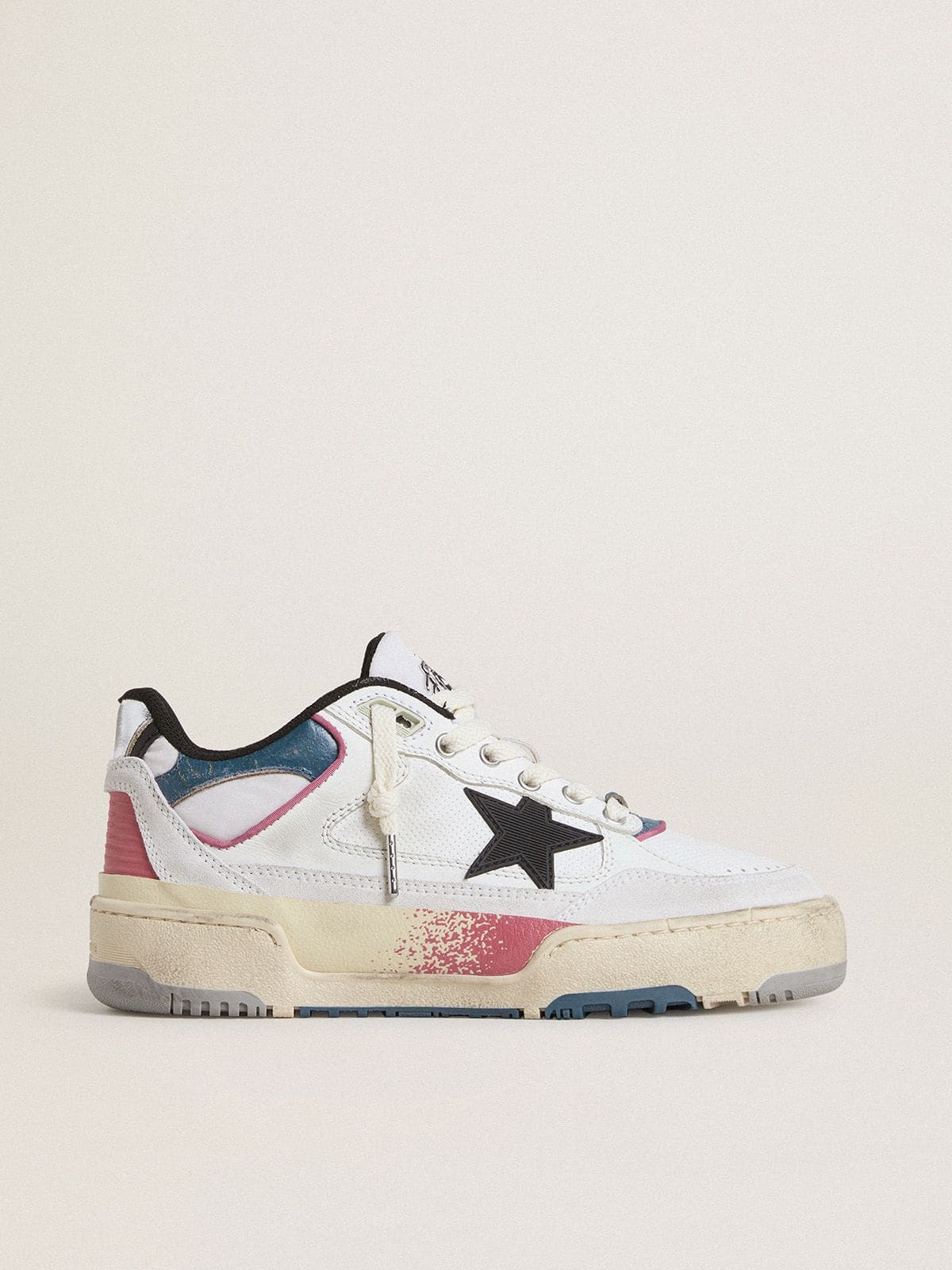 Women's Forty2 with black star and silver foiled leather heel tab - Golden Goose Women