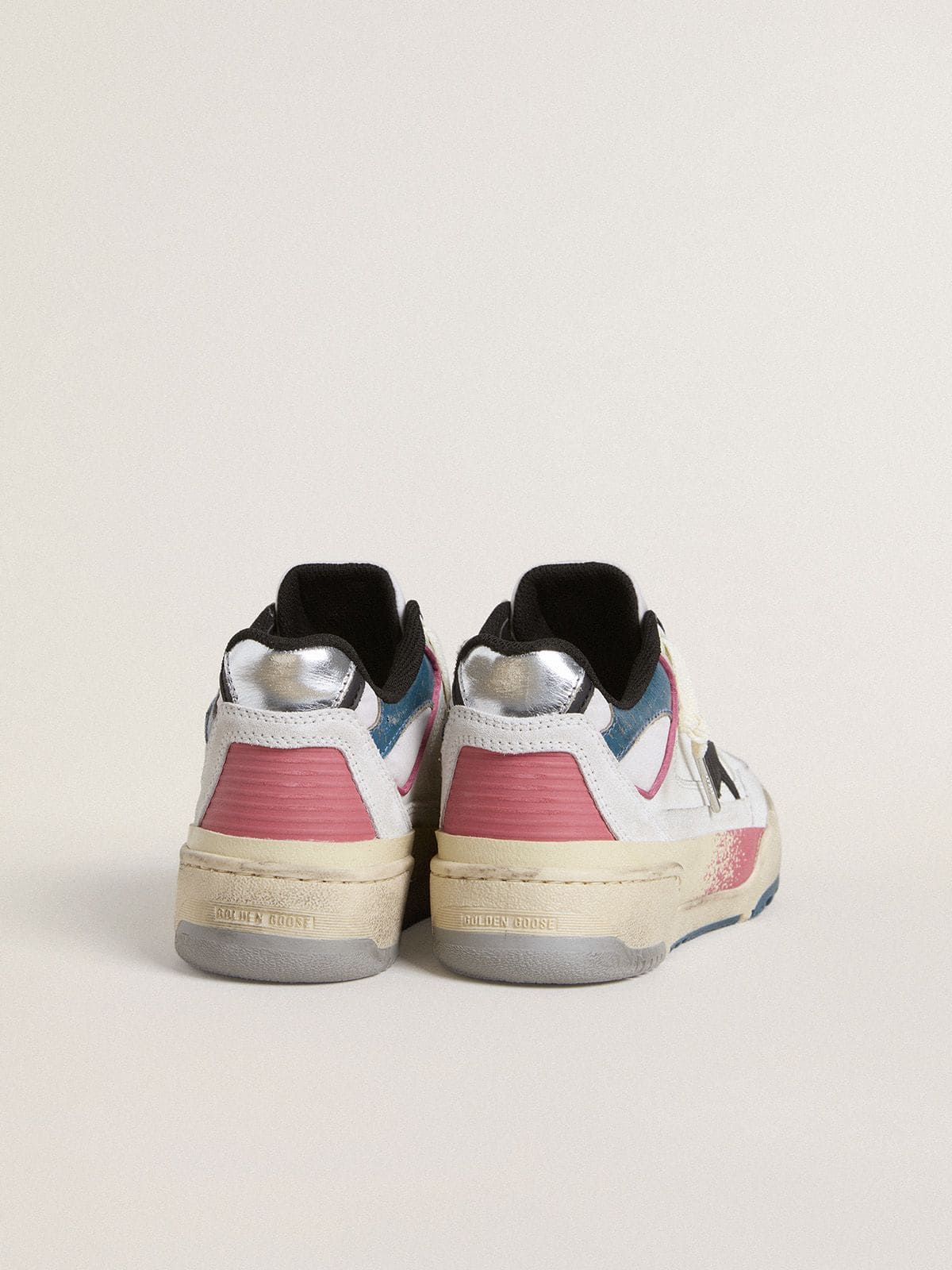 Women's Forty2 with black star and silver foiled leather heel tab - Golden Goose Women