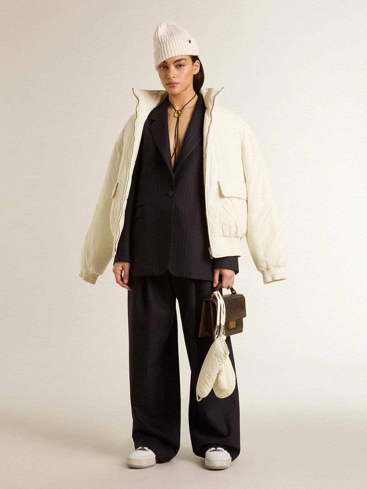 Women's Forty2 with black star and silver foiled leather heel tab - Golden Goose Women
