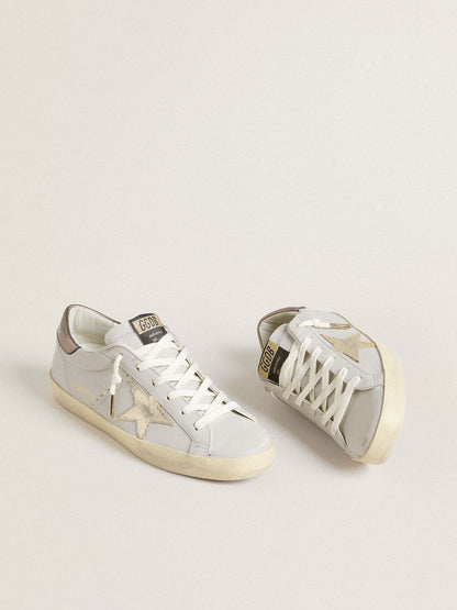 Super-Star with crackle leather star and metallic foiled leather heel tab - Golden Goose Women