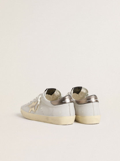 Super-Star with crackle leather star and metallic foiled leather heel tab - Golden Goose Women