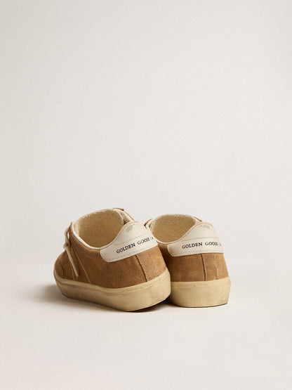 Women's Soul Star in camel-colored suede with white leather heel tab and tongue - Golden Goose Women