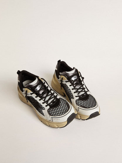Women’s Lightstar in white leather and black mesh with black TPU star - Golden Goose Women