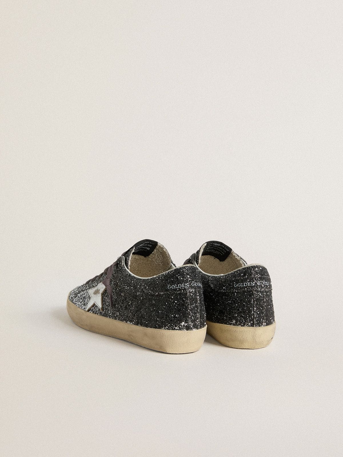 Women's Super Star with glitter upper and silver metallic leather star - Golden Goose Women
