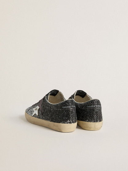 Women's Super Star with glitter upper and silver metallic leather star - Golden Goose Women