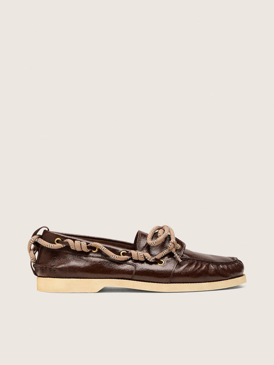 Women's Cruise loafer in glossy dark brown leather - Golden Goose Women