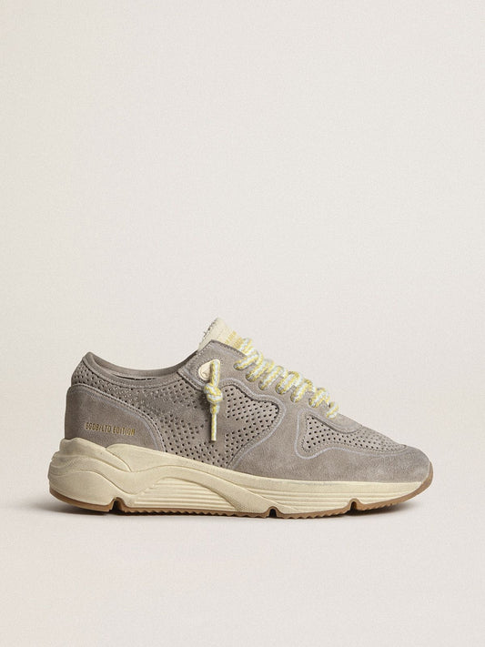 Women's Running Sole in gray suede with gray suede star and heel tab - Golden Goose Women