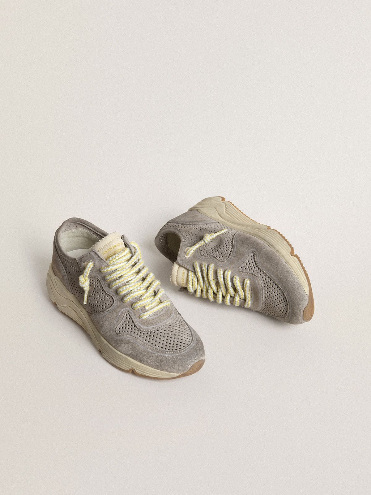 Women's Running Sole in gray suede with gray suede star and heel tab - Golden Goose Women