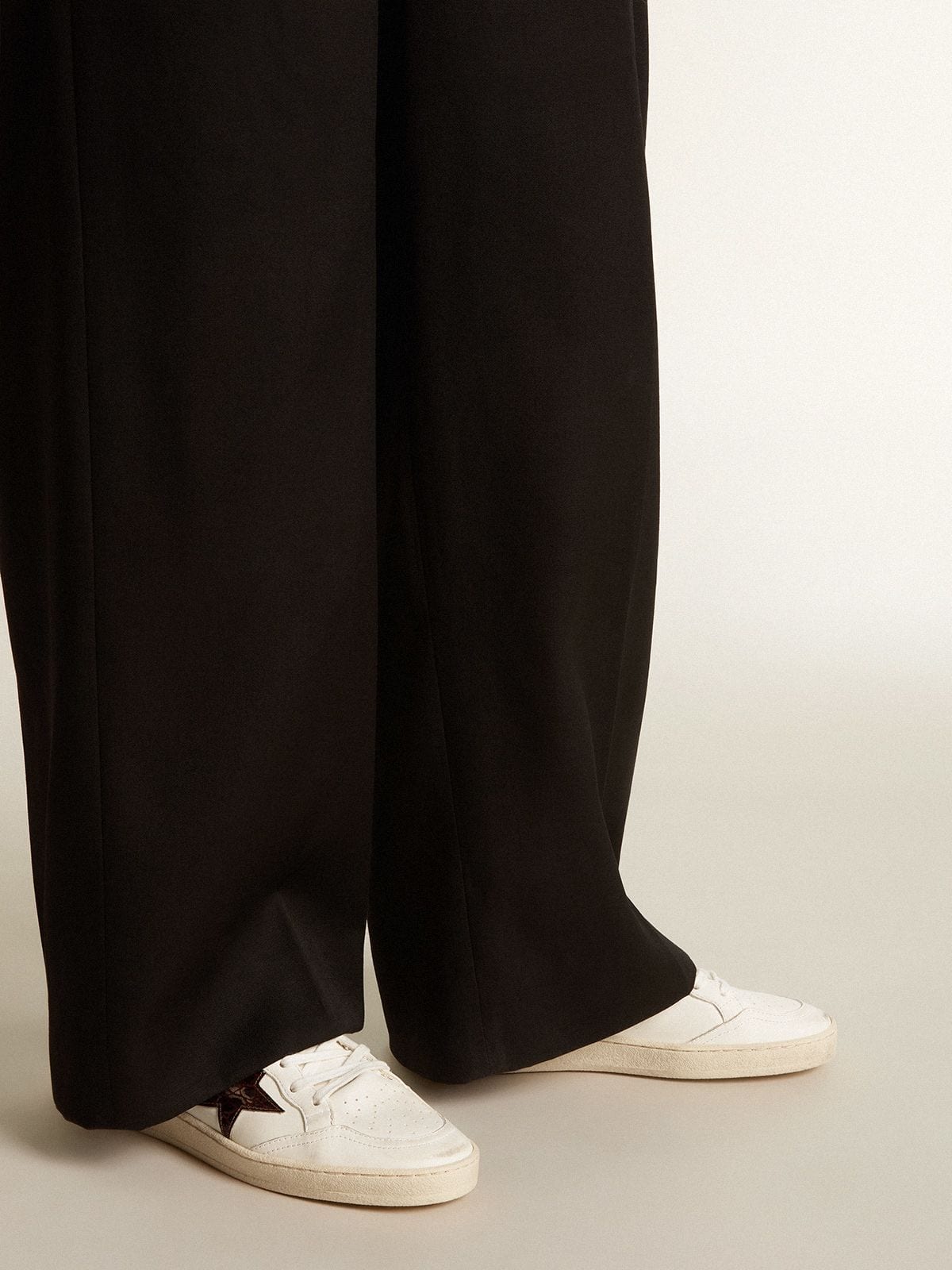 Ball Star with burgundy croc-print leather star and gold heel tab - Golden Goose Women