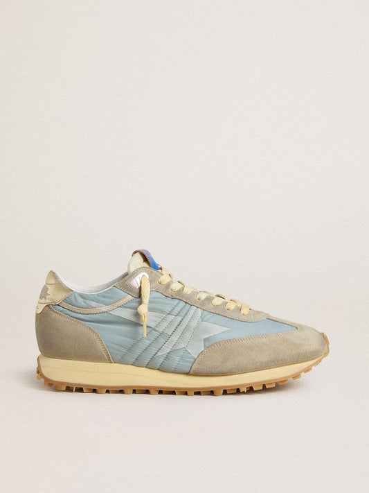Women’s Marathon with light blue nylon upper and pastel blue star - Golden Goose Women