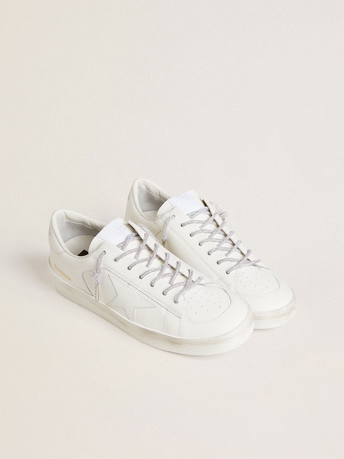 Silver laces with silver-colored Swarovski rhinestones - Golden Goose Women|Men