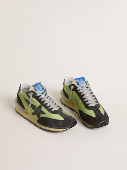 Women’s Marathon with green nylon upper and black star - Golden Goose Women