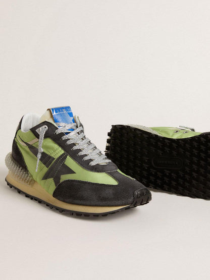 Women’s Marathon with green nylon upper and black star - Golden Goose Women