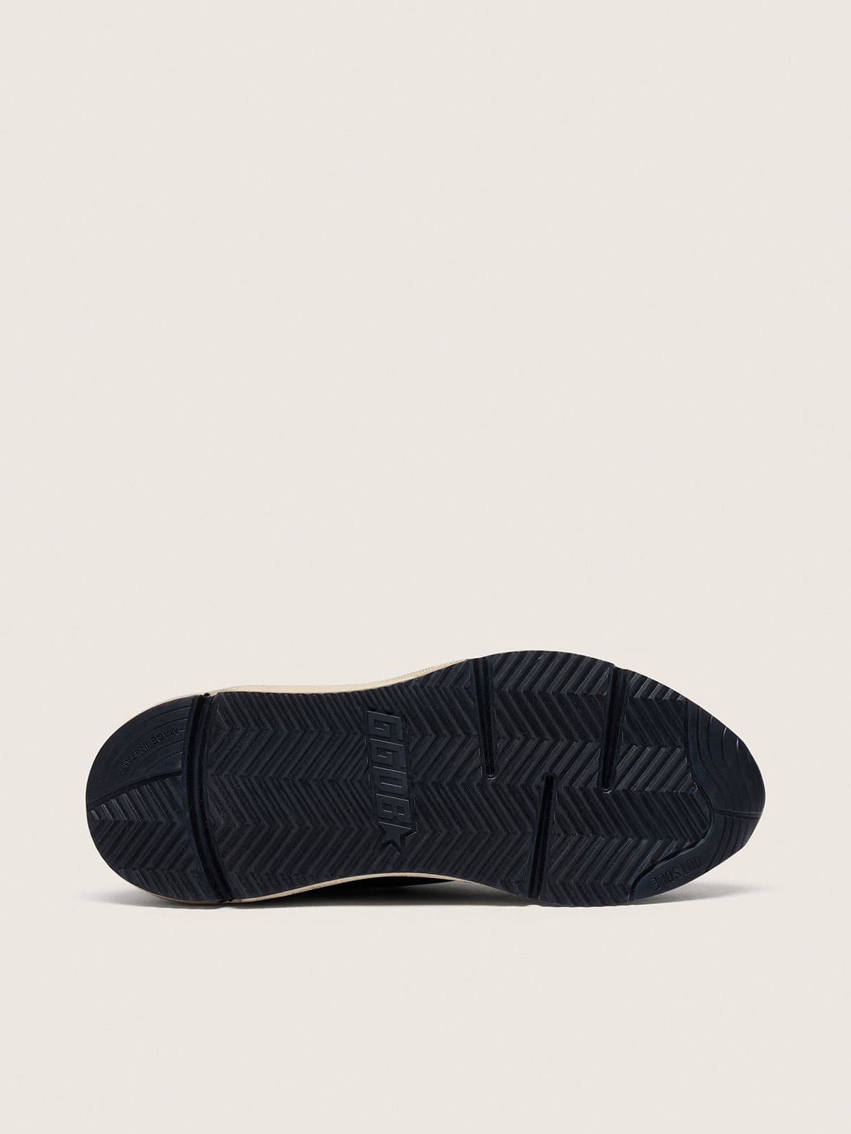 Women’s Running Sole in black nappa leather and nylon with a silver leather star - Golden Goose Women