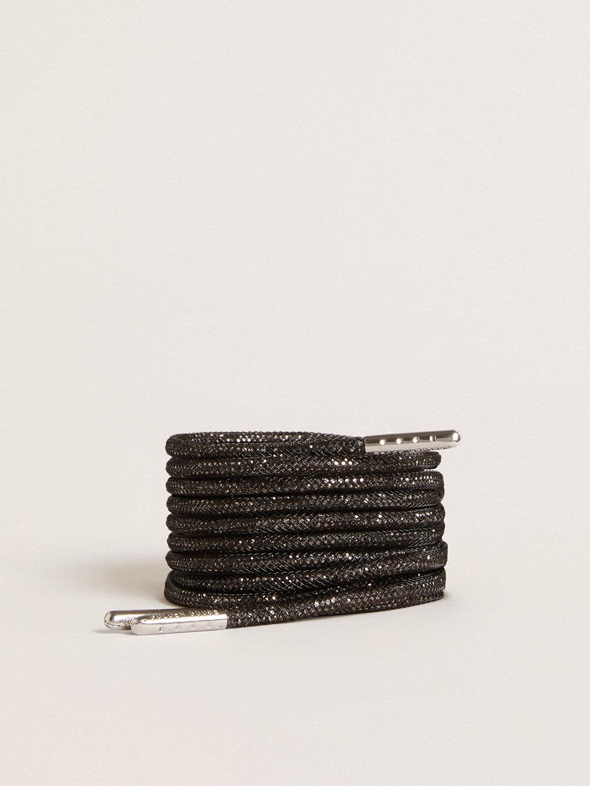 Black laces with silver-colored Swarovski rhinestones - Golden Goose Women|Men