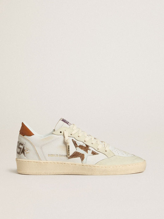 Ball Star with animal-print pony skin star and tobacco leather heel tab - Golden Goose Women