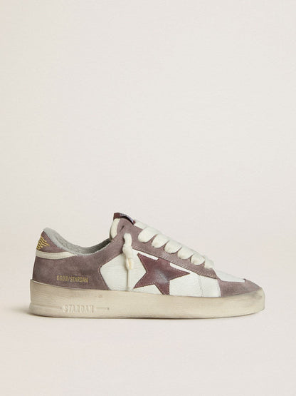 Women's Stardan LTD in nappa leather and suede with mauve suede star and lavender suede heel tab - Golden Goose Women