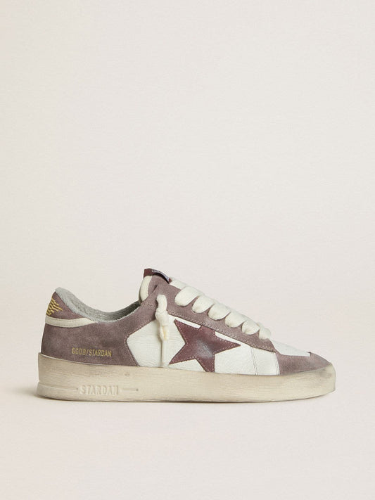 Women's Stardan LTD in nappa leather and suede with mauve suede star and lavender suede heel tab - Golden Goose Women