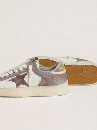 Women's Stardan LTD in nappa leather and suede with mauve suede star and lavender suede heel tab - Golden Goose Women