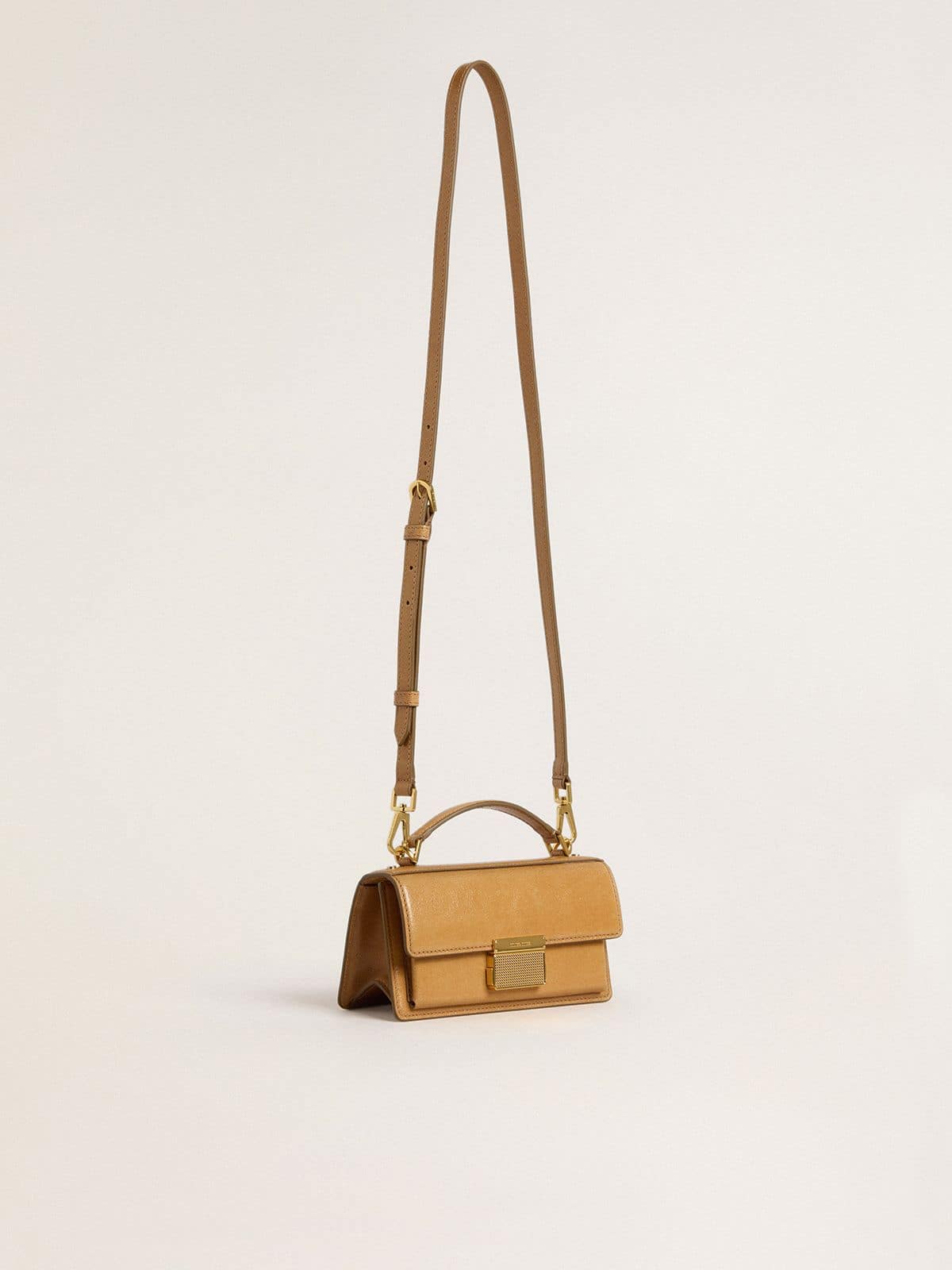Small Venezia Bag in tobacco-colored leather with gold details - Golden Goose Women