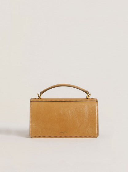 Small Venezia Bag in tobacco-colored leather with gold details - Golden Goose Women
