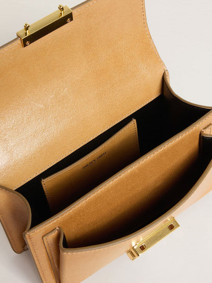Small Venezia Bag in tobacco-colored leather with gold details - Golden Goose Women