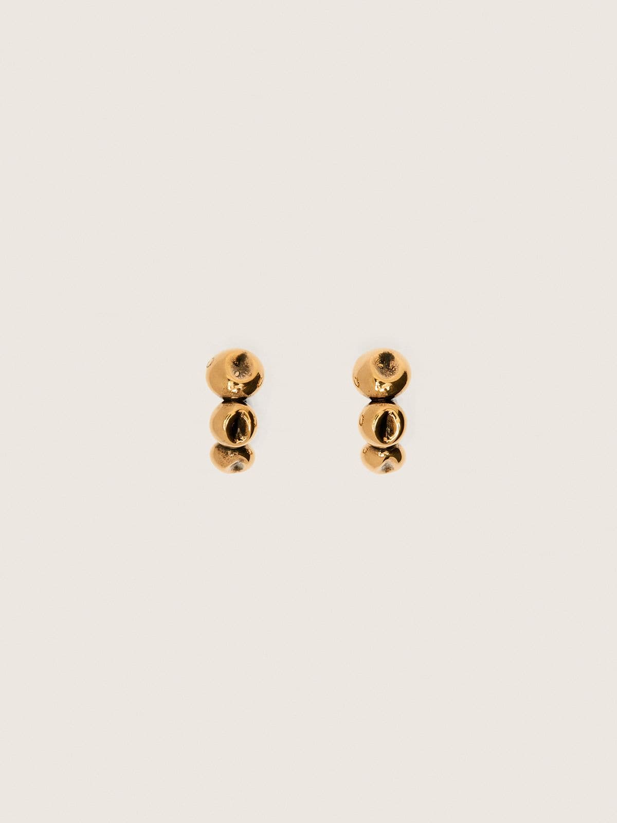 Hoop earrings with antique gold-colored studs - Golden Goose Women