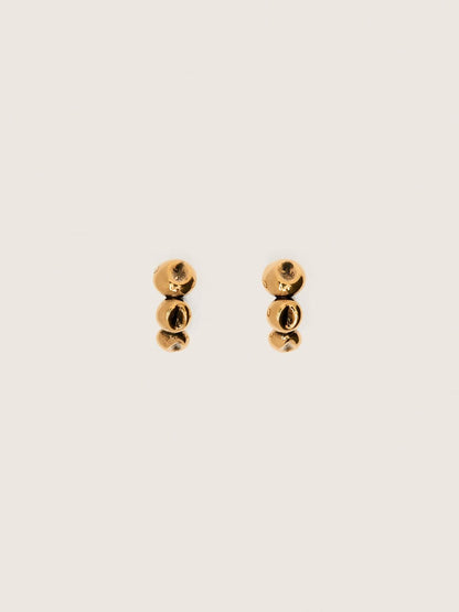 Hoop earrings with antique gold-colored studs - Golden Goose Women