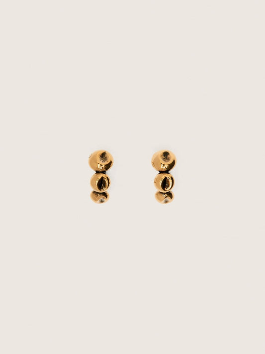 Hoop earrings with antique gold-colored studs - Golden Goose Women