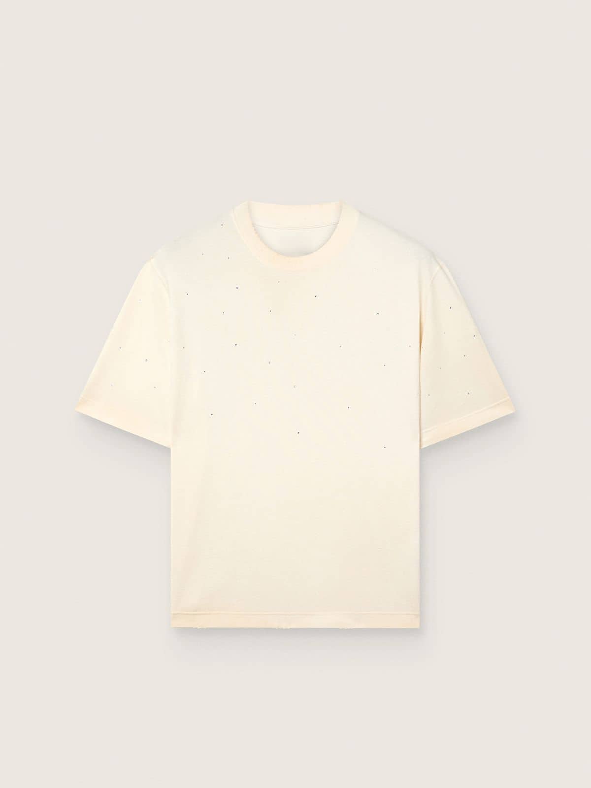Star unisex T-shirt in white cotton with all-over gradient crystals and print on the back - Golden Goose Women|Men