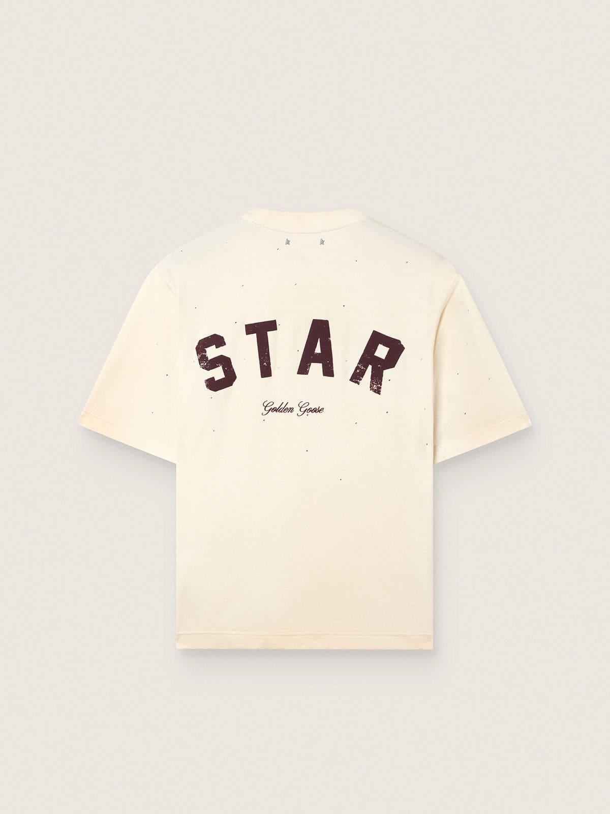 Star unisex T-shirt in white cotton with all-over gradient crystals and print on the back - Golden Goose Women|Men