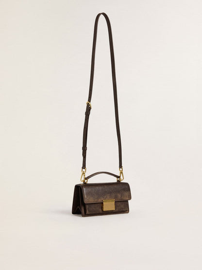 Small Venezia Bag in dark brown leather with gold buckle - Golden Goose Women