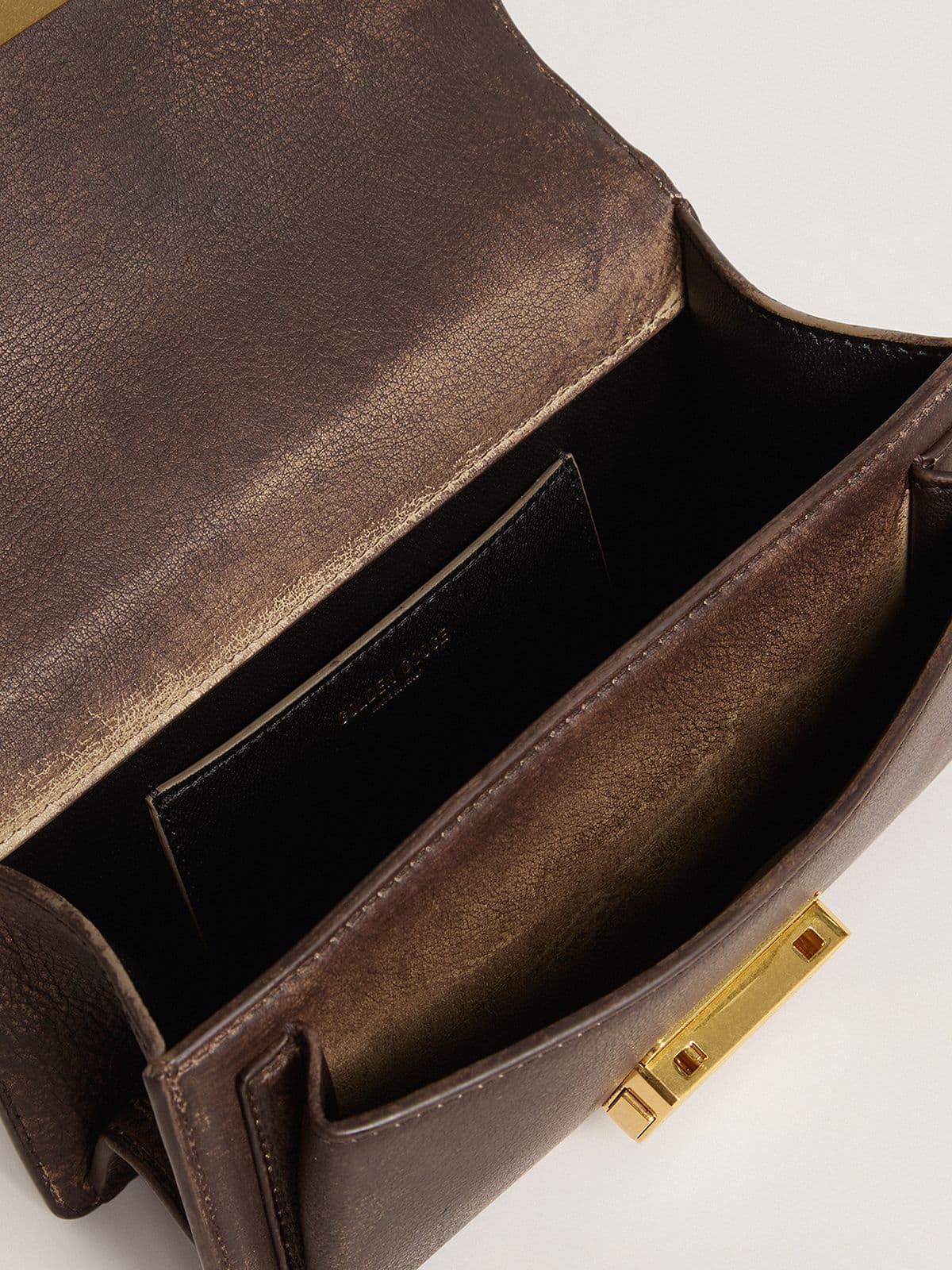 Small Venezia Bag in dark brown leather with gold buckle - Golden Goose Women