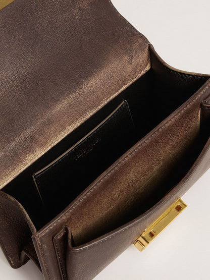 Small Venezia Bag in dark brown leather with gold buckle - Golden Goose Women