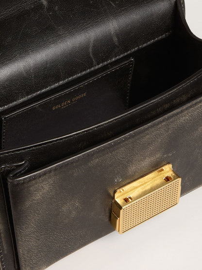 Small Venezia Bag in dark brown leather with gold buckle - Golden Goose Women