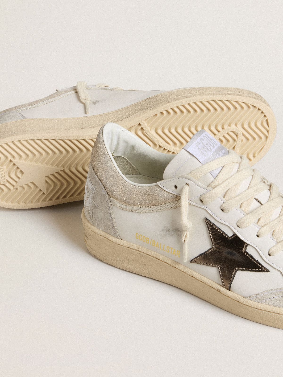 Women's Ball Star with metallic leather star and glossy leather heel tab - Golden Goose Women