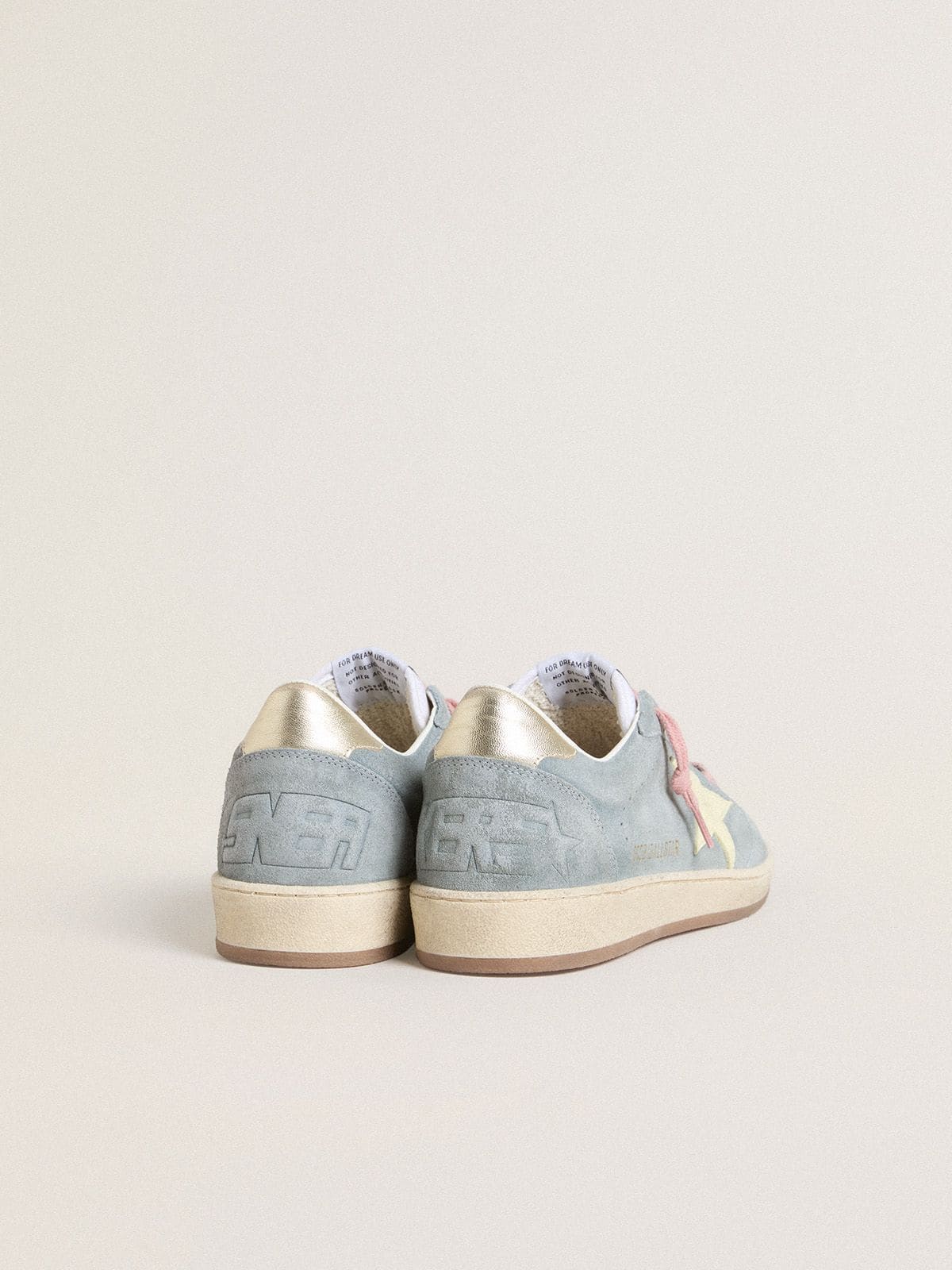 Women's Ball Star in powder-blue suede with cream-colored leather star - Golden Goose Women