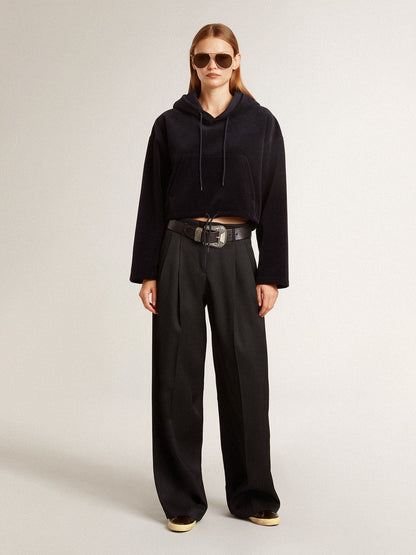 Women's Super-Star in black glitter with black suede star and leather inserts - Golden Goose Women