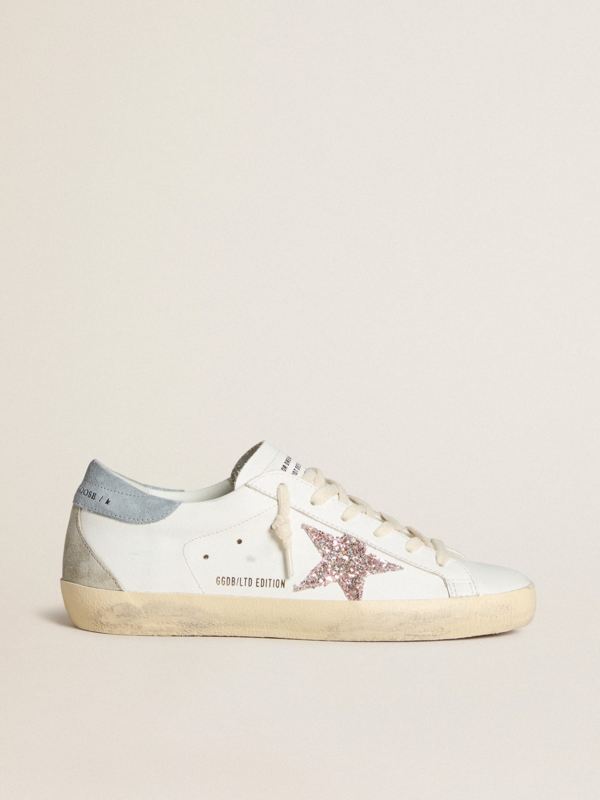 Women's Super-Star LTD with multicolor glitter star and suede heel tab - Golden Goose Women