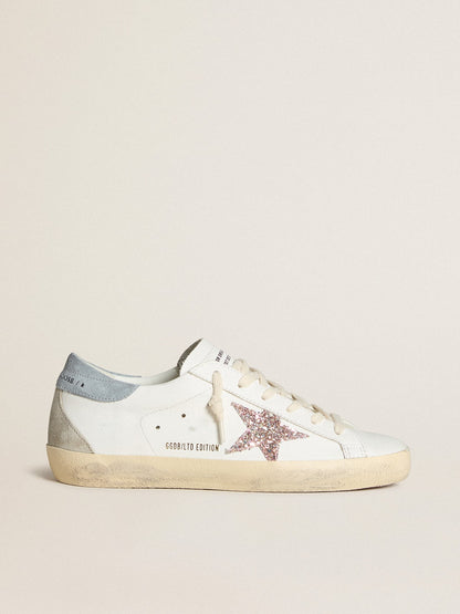 Women's Super-Star LTD with multicolor glitter star and suede heel tab - Golden Goose Women