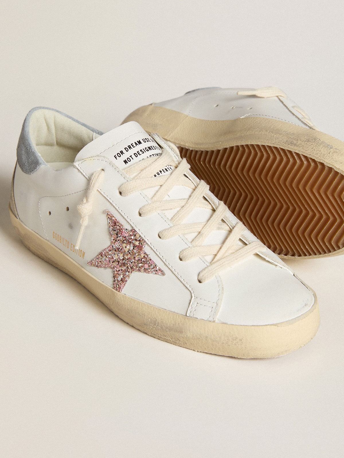 Women's Super-Star LTD with multicolor glitter star and suede heel tab - Golden Goose Women