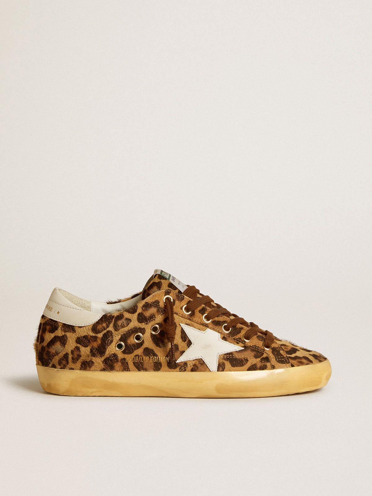 Women’s Super-Star  in leopard-print pony skin with leather star and heel tab - Golden Goose Women