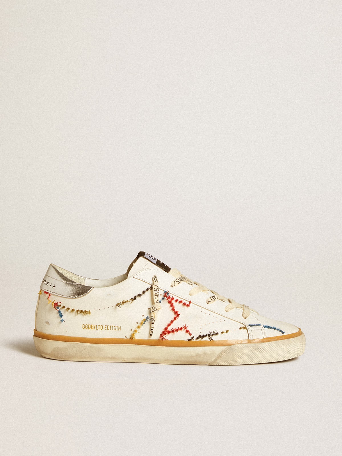 Women’s Super-Star LTD with perforated star and metallic leather heel tab - Golden Goose Women