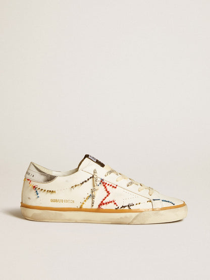 Women’s Super-Star LTD with perforated star and metallic leather heel tab - Golden Goose Women