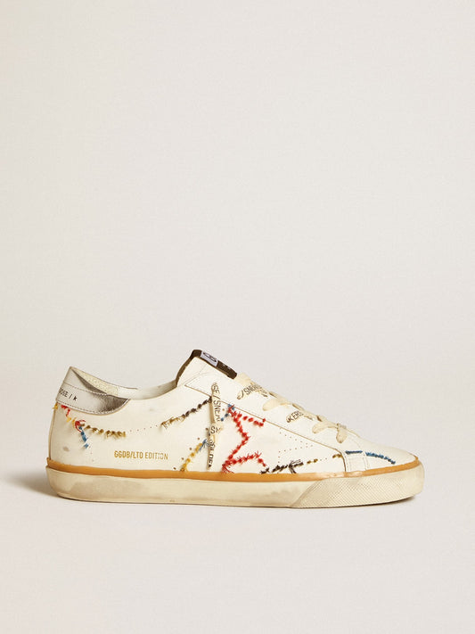 Women’s Super-Star LTD with perforated star and metallic leather heel tab - Golden Goose Women