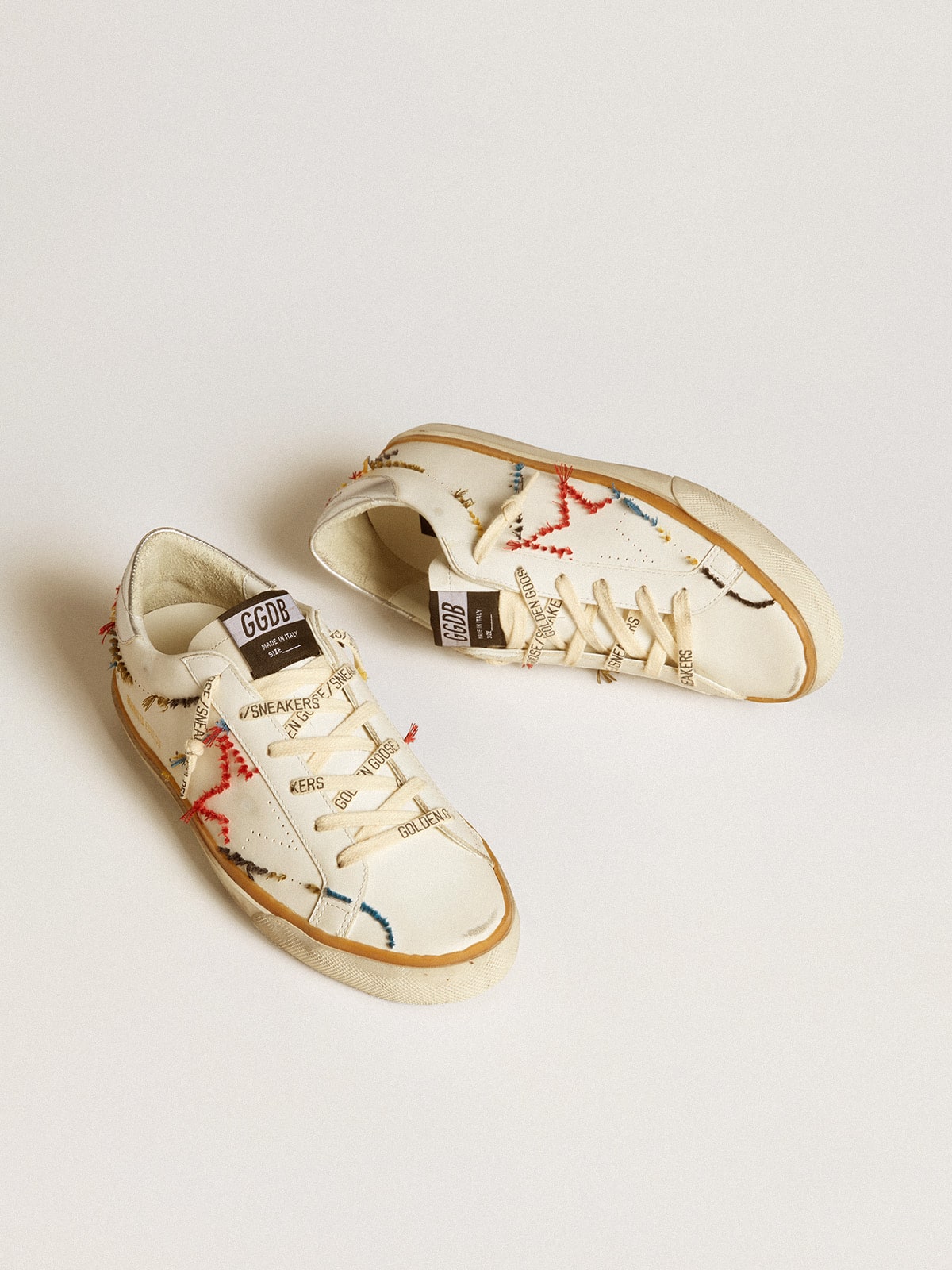 Women’s Super-Star LTD with perforated star and metallic leather heel tab - Golden Goose Women