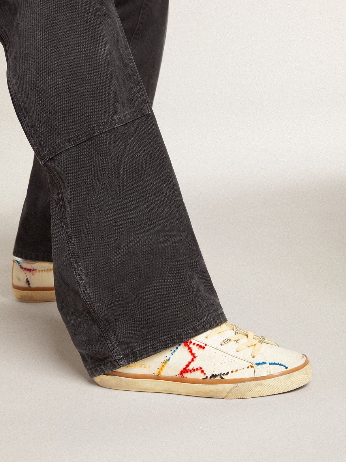 Women’s Super-Star LTD with perforated star and metallic leather heel tab - Golden Goose Women