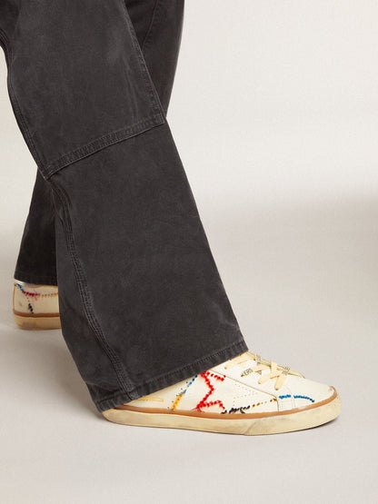 Women’s Super-Star LTD with perforated star and metallic leather heel tab - Golden Goose Women